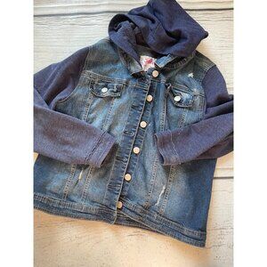 Justice Hooded denim jacket